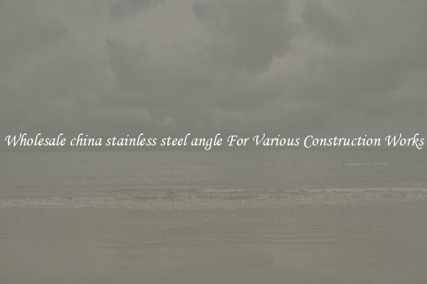 Wholesale china stainless steel angle For Various Construction Works