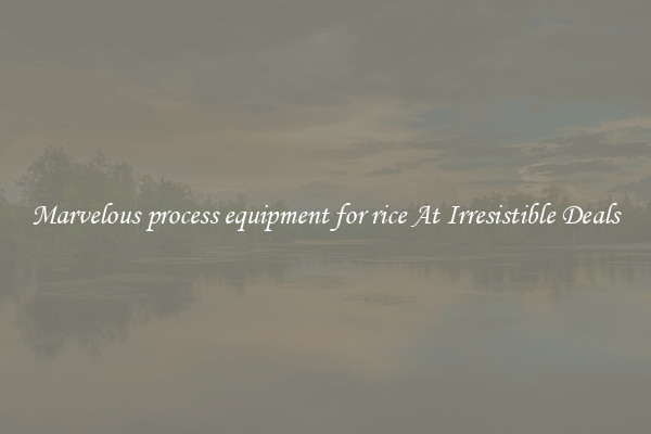 Marvelous process equipment for rice At Irresistible Deals