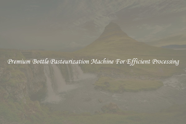Premium Bottle Pasteurization Machine For Efficient Processing
