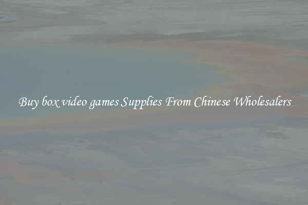 Buy box video games Supplies From Chinese Wholesalers