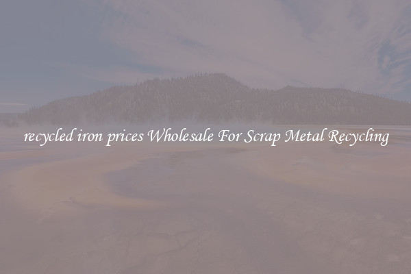 recycled iron prices Wholesale For Scrap Metal Recycling