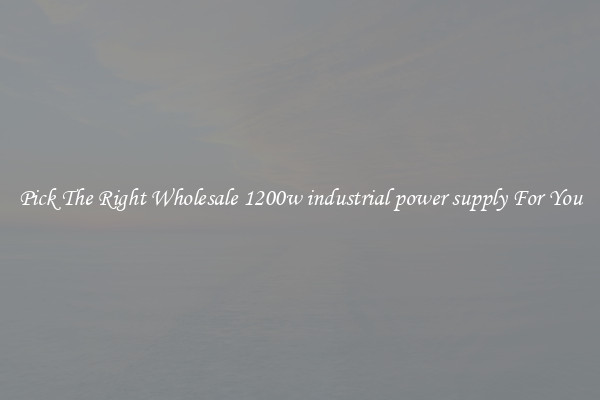 Pick The Right Wholesale 1200w industrial power supply For You