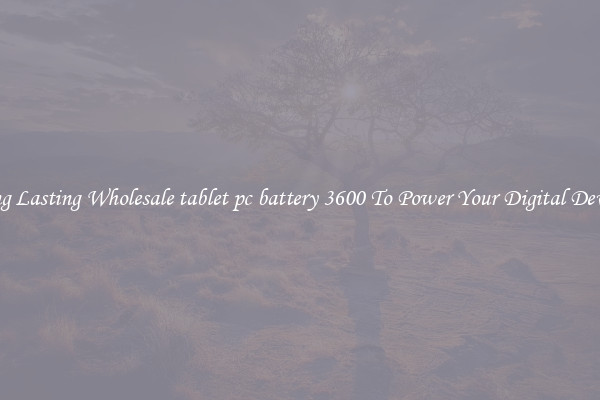 Long Lasting Wholesale tablet pc battery 3600 To Power Your Digital Devices